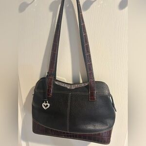 Brighton Black and Brown Shoulder Bag with Heart Charm, so versatile!